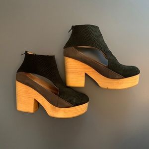 Free People Black Wedge Heels